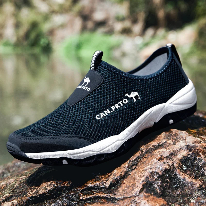 Fashion Men Casual Shoes Breathable Man Loafers Outdoor Slip-on Flats Walking Hiking Sneakers Summer Comfortable Water Shoes