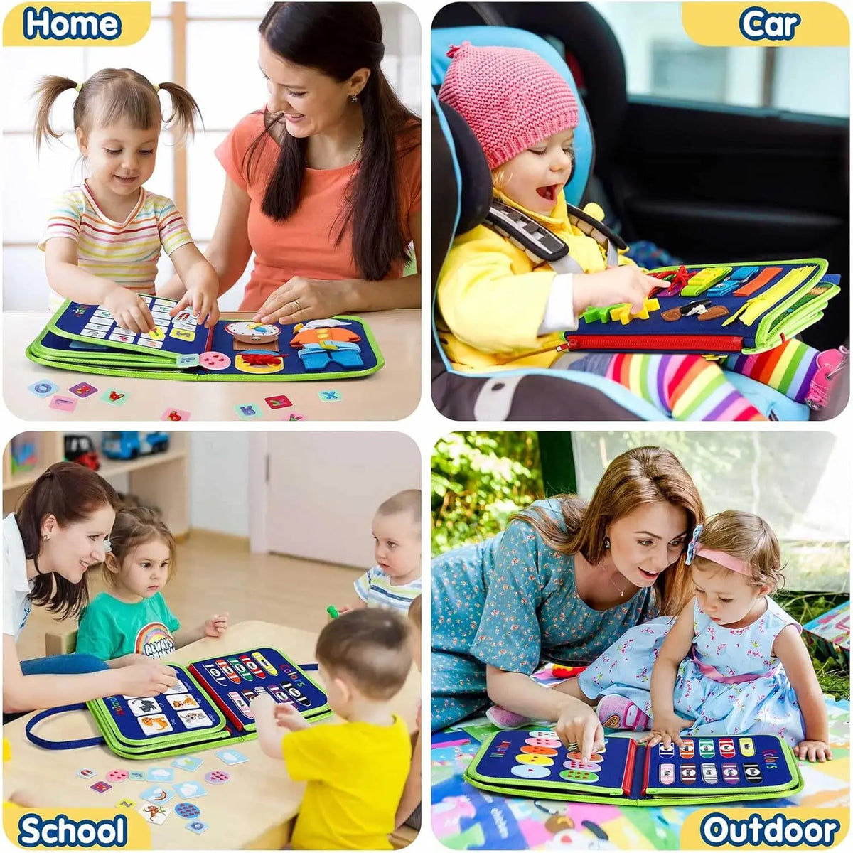 Sensory Play Board Busy Board Montessori Leaning Toys For Toddlers Foldable Sensory Toy Toddler Activity Board-Educational Learn