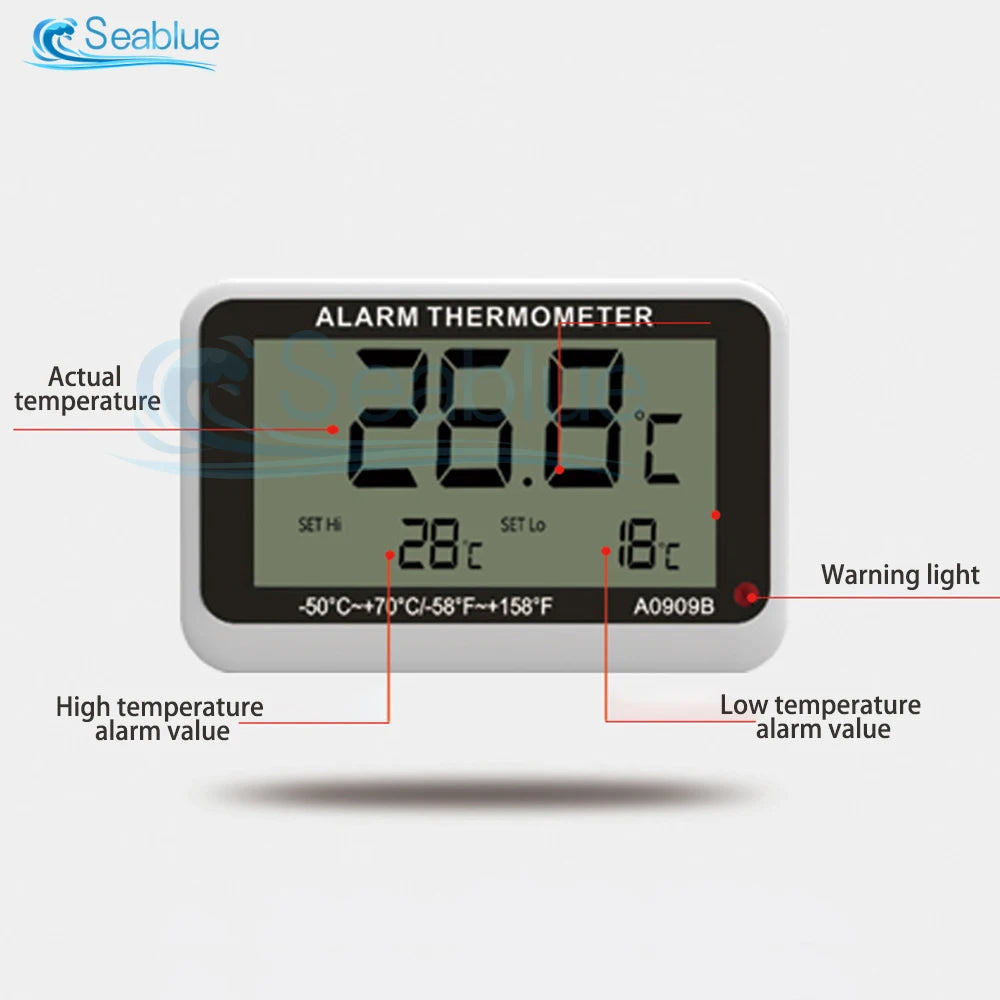0909B Display Digital LCD Kitchen Refrigerator Freezer Kitchen Thermometer with Magnet Min Max Display Imported Movement Home