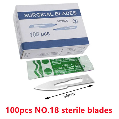 20-100pcs Sterile Carbon Steel Surgical Blades Scalpel Knife for DIY Cutting Phone Repair Carving Animal Grooming Maintenance