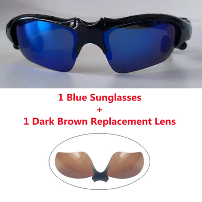 Stereo Earphones Wireless Headset with Mic Polarized Glasses Sunglasses for Driving Cycling Sports Noise Reduction Headphones