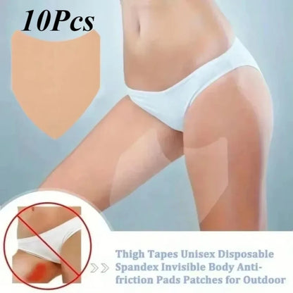 10Pcs Thigh Anti-Chafing Patches Invisible Self-Adhesive Inner Thigh Friction Protection Band Summer Skin Sticker Foot Care Tool