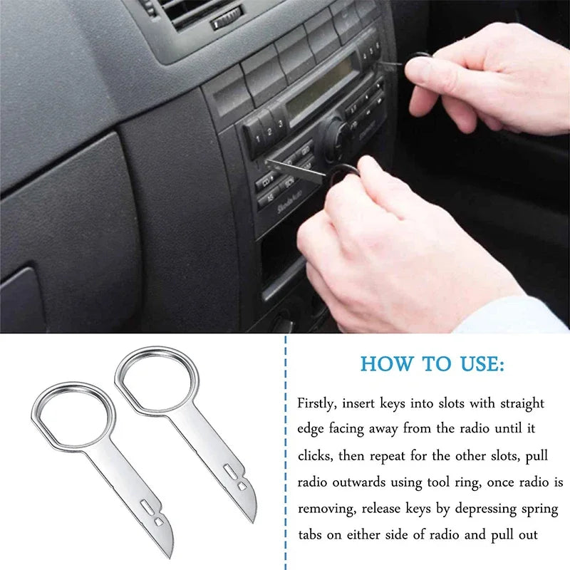 4Pcs Car Radio Removal Tool Stereo Extractor Key Release Pin Head Unit Audio Install Tool For VW Audi Ford Mercedes Benz Skoda