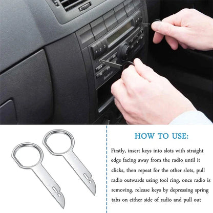 4Pcs Car Radio Removal Tool Stereo Extractor Key Release Pin Head Unit Audio Install Tool For VW Audi Ford Mercedes Benz Skoda