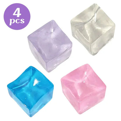 3/4.5/5.5CM Ice Cube Squishy Toy Stress Relieving Soft Touch Slow Rebound Stretch Squeeze Snowflake Ice Cube Xmas Gift for Adult
