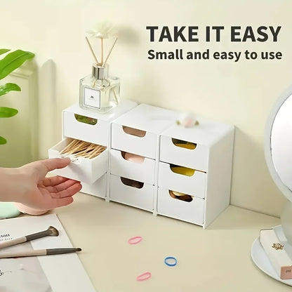 3-Tier Desk Organizer Storage Drawers Is Suitable for Stationery, Jewelry and Cosmetics Storage Portable Partition Box