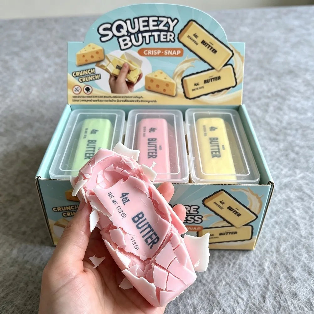 Wax Coating Butter Stick Squishy Sensory Fidget Finger Relax Crunchy Butter Stick Sound Crispy Pinch Butter Bar Toy