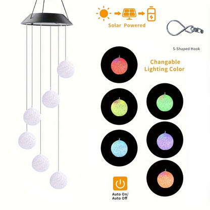 1Pc Outdoor Solar Garden Multi-color Wind Chime Lights North American Cardinals Butterfly Dragonfly Hummingbird and So On
