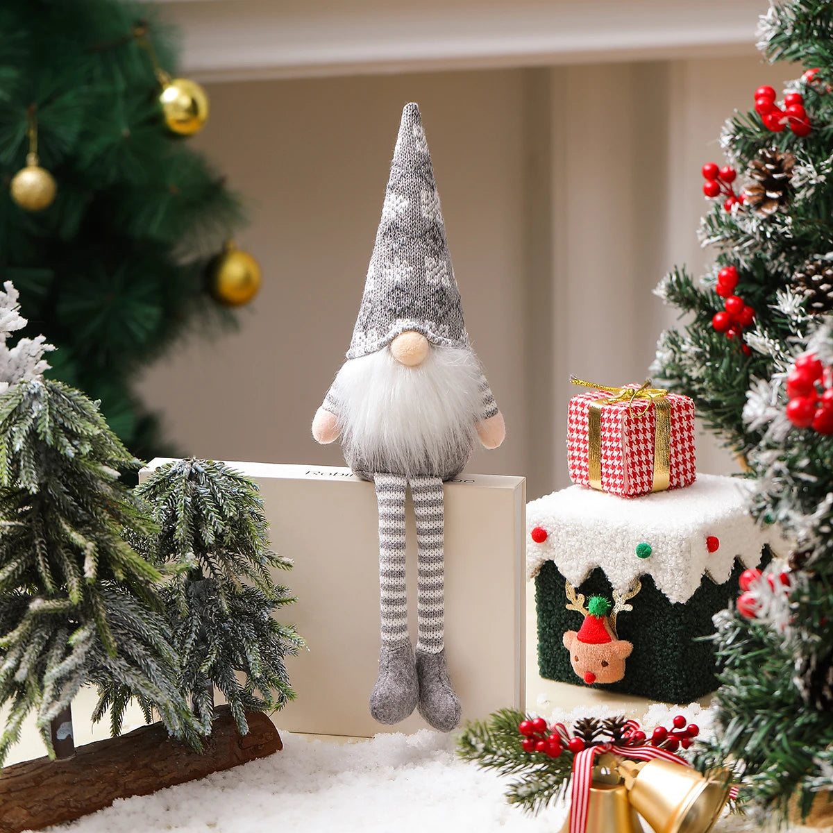 Christmas decoration items  Nordic style decorative figurines Christmas decorations - Faceless old man doll  Window display item