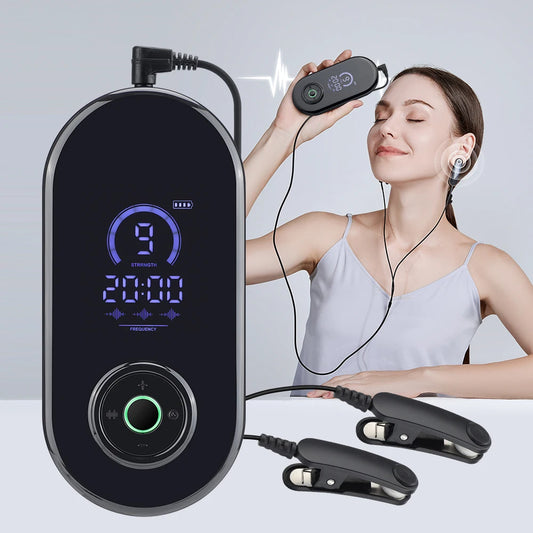 Microcurrent Sleep Aid Device Ear Clip CES 9 Levels 3 Modes Rechargeable Portable Relax Calm for Deep Sleep
