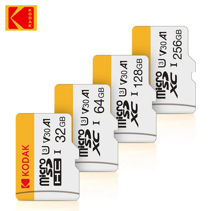 KODAK Micro SD Card 32GB 64GB 128GB Memori Memory Card C10 TF Micro SD SDXC U3 V30 4K For Phone Drone Camera