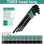 9Pcs Hex Wrench Set L Type Allen Key Set 1.5-10MM Hexagon Flat Ball Torx Star Head Spanner Screwdriver Set Household Hand Tools