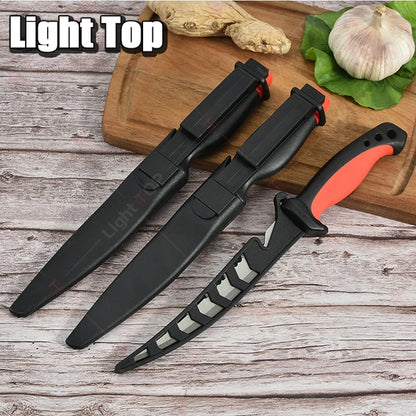 WXCOO Stainless Steel Fish Filleting Knife Sharp Butcher with Cover Multifunctional Fruit Meat Cutting Fish Boning Knives