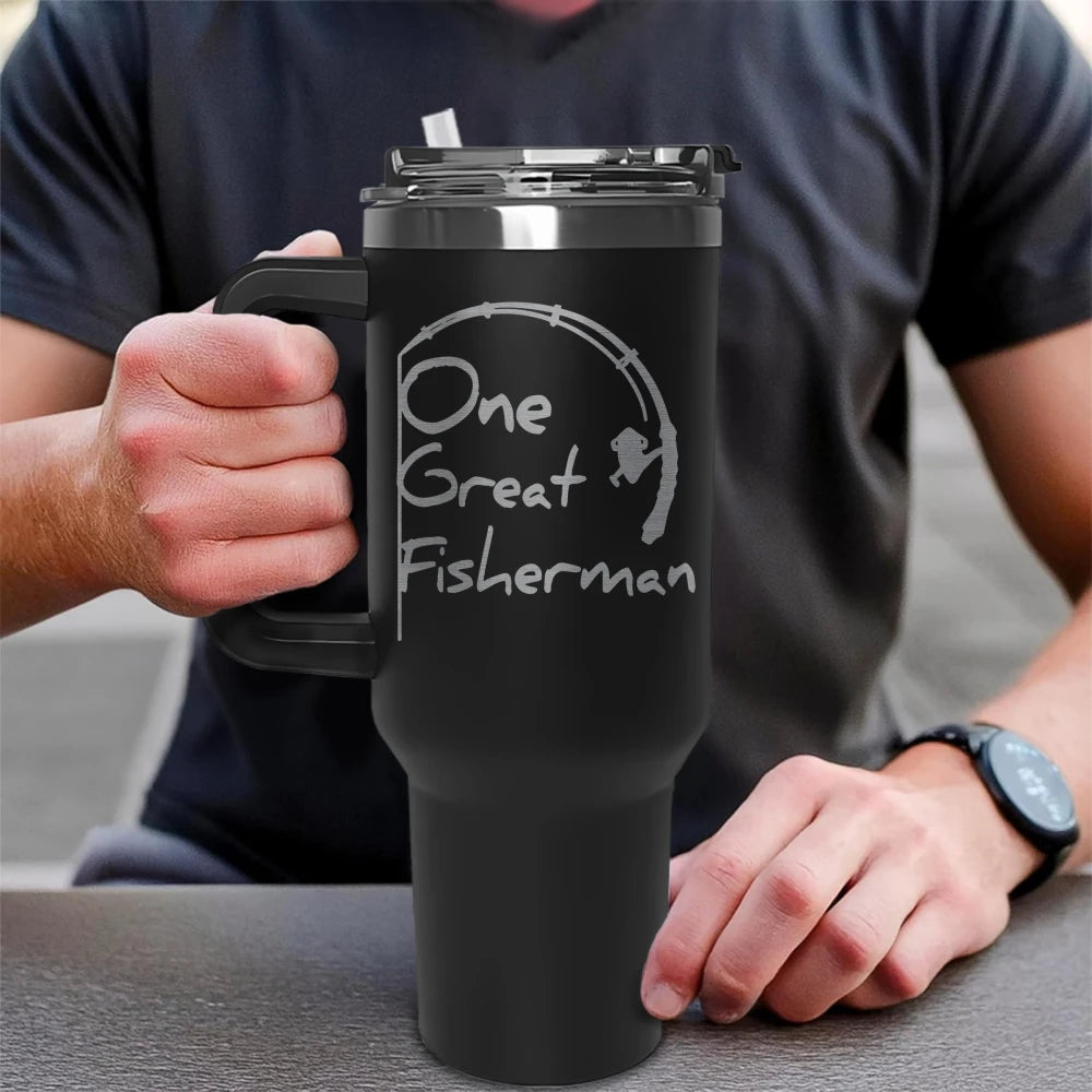 1200ML Stainless Steel Thermos Cup with Straw & Handle Ice Coffee Drink Vacuum Insulated Cup Car Travel Gym Outdoor Water Bottle