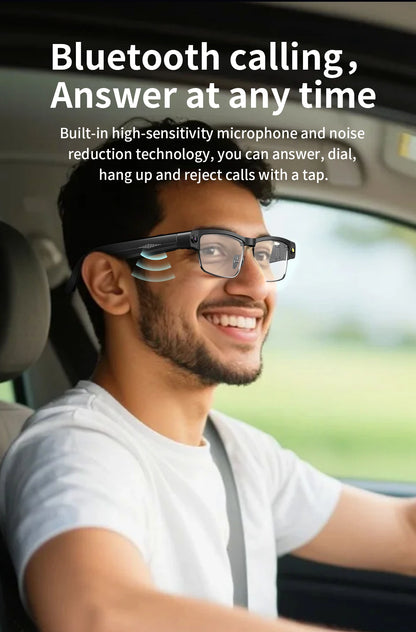 800W Pixel Camera Smart Glasses Photo Video Record BT Call Al Object Recognition Voice Assistant Translation Music Sunglasses