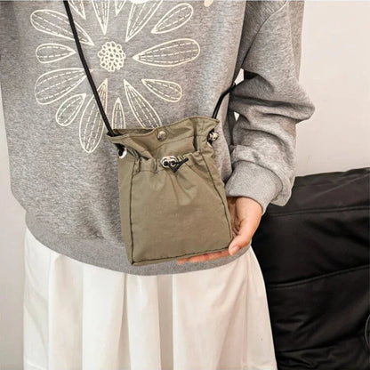 1× Nylon Crossbody Bag Soft Mini Phone Wallet Multifunctional Canvas Square Shoulder Bag Messenger Bag for Outdoor Hiking Travel