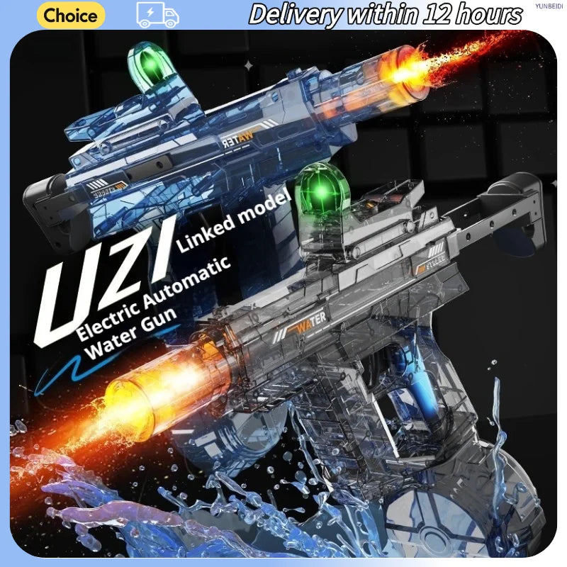 Lighting Electric Water Gun Continuous Water Spraying High-pressure Powerful Water Gun Children's Outdoor Game Toy Festival Gift