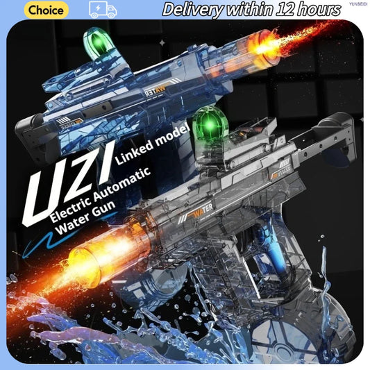 Lighting Electric Water Gun Continuous Water Spraying High-pressure Powerful Water Gun Children's Outdoor Game Toy Festival Gift