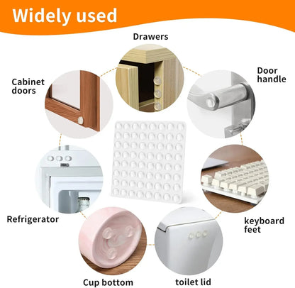 300/100Pcs Self Adhesive Door Stopper Rubber Damper Buffer Cabinet Bumpers Silicone Furniture Pads Cushion Protective Pads