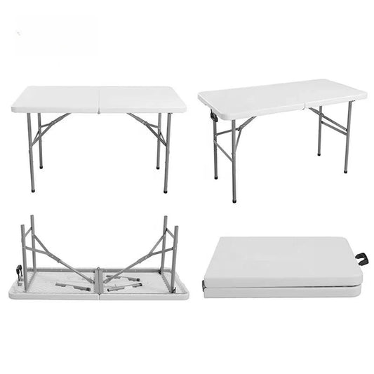 Fold in Half Table Portable Folding Table for Camping Picnic Barbecue Party Indoor Outdoor Sturdy Compact with Carrying Handle