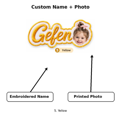 Personalized Photo Embroidered Patch, Custom Name Adhesive Back Patch, DIY Decor Badge for Backpacks,Hats,Jackets & School Gifts