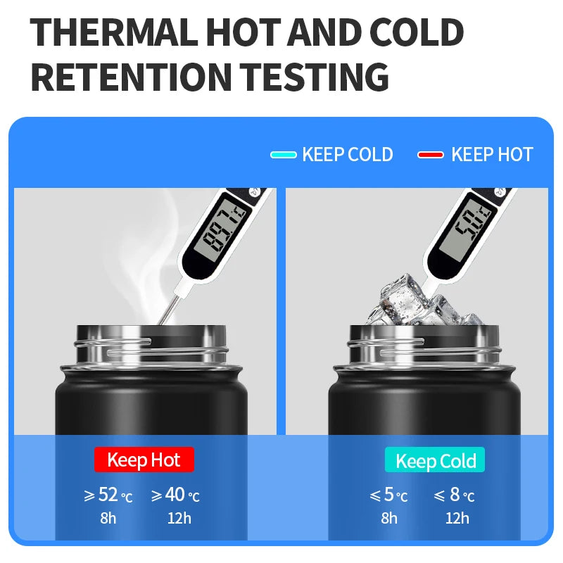 WATERSY 650ml Double Wall Thermal Bottle Stainless Steel Insulated Bottle with Handle Sports Water Bottle Vacuum Flask Keep Cold