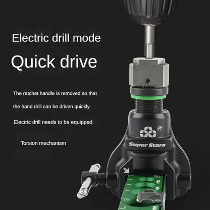 DSZH ST-R806A Copper Tube Expander Tool Ratchet Hand Electric Dual-use,Reamer and Trumpet Flaring Tool Kit for Air Conditioner