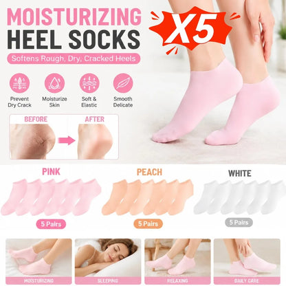 1-5pairs Moisturizing Foot Socks,Silicone Socks for Dry Cracked Feet Women's Foot Socks Cracked Dead Skin Remove Protector
