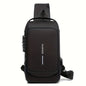 Men's anti-theft chest bag, fashionable motorcycle and casual sports sloping backpack, durable Oxford fabric