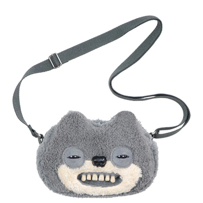 Fuggler Original ALLEY CATS Plush Bag Big Head Ugly Tooth Monster Crossbody Furry Funk Purse Backpack Wallet Storage BagGift