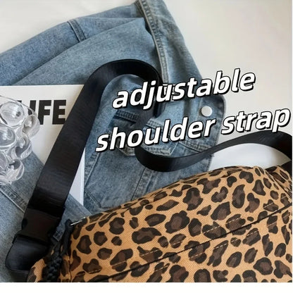 Women's Leopard Print Chest Bag Large Capacity Waist Bag for Women Travel, Shopping, Everyday Use Stylish Shoulder Crossbody Bag