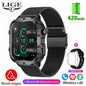 LIGE New Military Smart Watch Men Outdoor Sports 3ATM Waterproof  Blood Oxygen Bluetooth Call Watches Men Smartwatch For Android