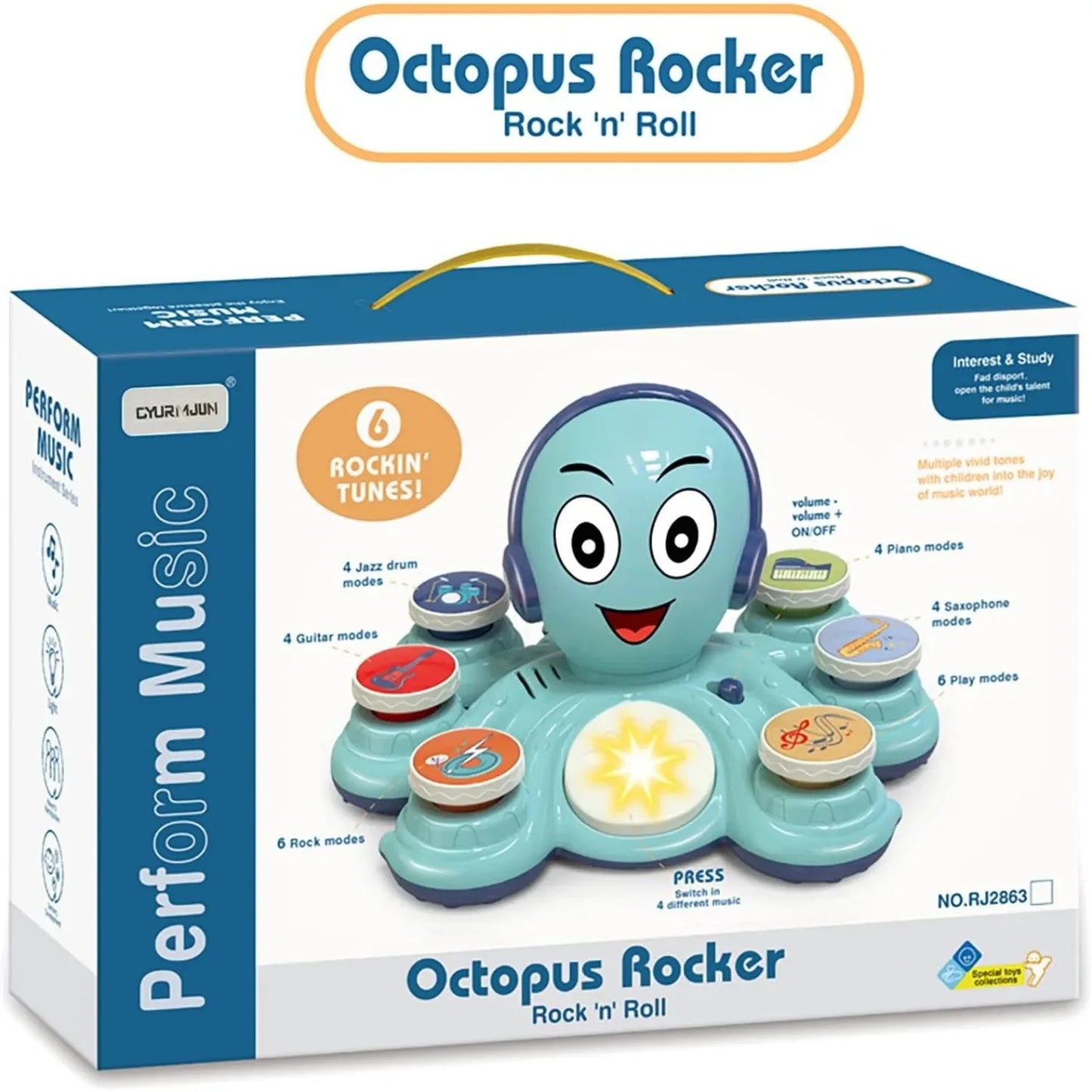 Baby Musical Toys Learning Toys for Toddlers Octopus Music Toys Preschooler Musical Educational Instruments Toy for Birthday