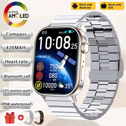 2026 New Women Fashion Sports Smart watch 2.01-inch Screen IP68K Swim GPS Positioning Bluetooth Call Health Heart Rate Bracelets