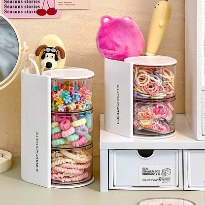 Hair Accessories Organizer Acrylic Storage Box Clear Hair Tie Organizer for Headband Makeup Brush Holder Desk Jewelry Organizer