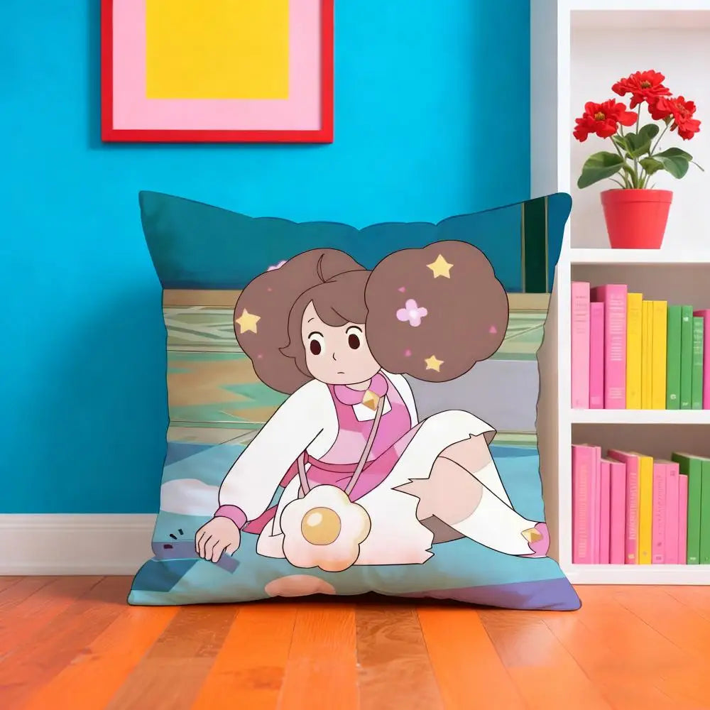 Bee And P-PuppyCat Anime Pillow Case Cushion Cover Soft & Easy-Wash Pillow Case – Versatile For Couch, Bed, Travel And Office