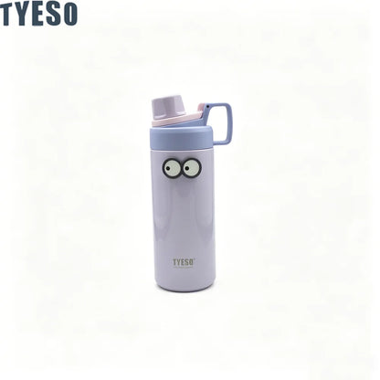 Tyeso 600ML Water Bottle With Eye Sticker Insulated Leak-Proof Fitness Flask Vacuum Flasks for Sport for Outdoor Workouts Travel