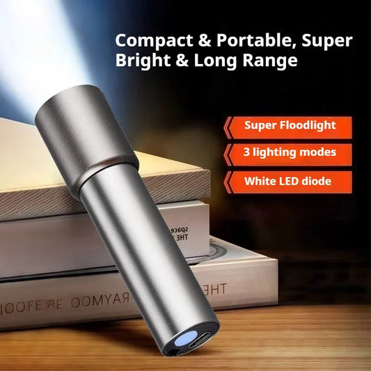 2026 New EDC Portable Flashlight Type-C Rechargeable LED Flashlights for Defense Personal Self Defense Camping Hiking Torch