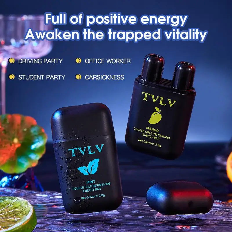 1Pc Energy Vapors Stick Double Hole Nasal Inhaler Aromatherapy Mints Lemon Mango Watermelon Energy Stick Energizing Energy Bar