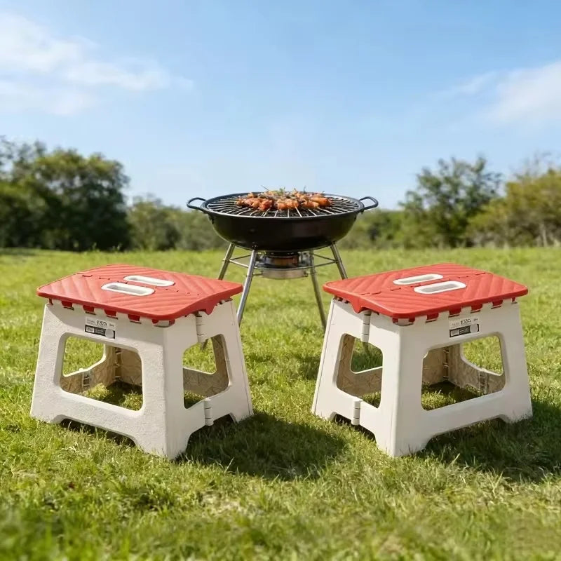 Compact Foldable Outdoor Stool with Handle, Non-Slip Portable Seat for Hiking, Fishing, and Camping