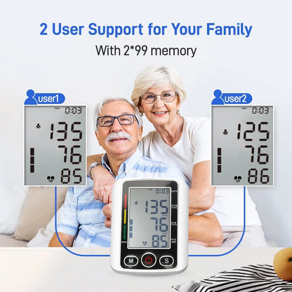 Digital Sphygmomanometer Medical Health Detector Home Upper Arm Blood Pressure Monitor Adult Kid Pulse Monitor Sphygmomanometer