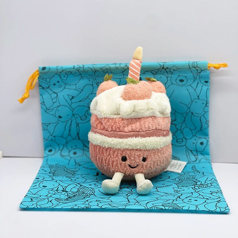 JC Pink Cake Bear Plush Toy, Leopard-Print Rabbit, Birthday Cake Plush Toy, Ski-Suit Bear Ornament, JC Sheepdog Plush Gift