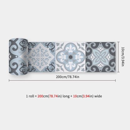 10x200cm Baseboard Sticker Moroccan Mosaic Tile Style Wall Border Sticker DIY Kitchen Bathroom Decoration Waistline Wall Sticker