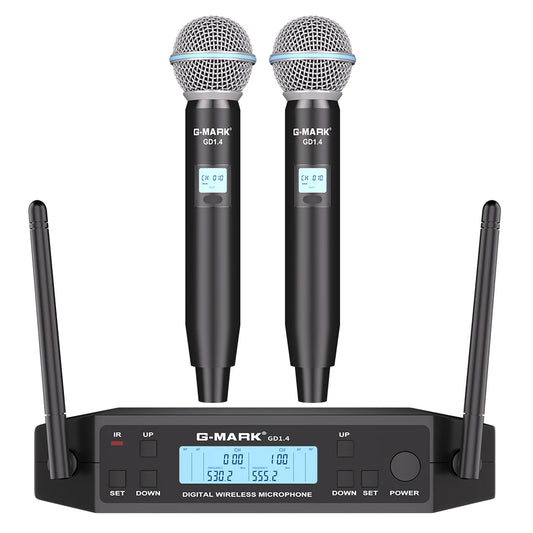 Microphone Wireless G-MARK GD1.4 Professional UHF System Handheld Mic For Stage Speech Wedding Show Band Home Party Church