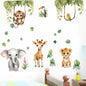 Funny Animals Party Wall Sticker For Kids Bedroom Decoration Forest Safari Monkey Elephant Mural Art Diy Home Decals Pvc Posters