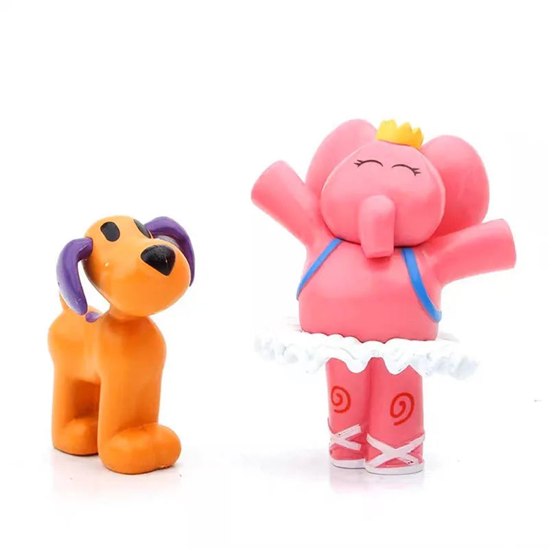 / 7Pcs/Set Kawaii Pocoyo Animal Toy Bird Duck Elephant Doll Toy Model Scene Ornaments Anime Cartoon Cute Pvc Figures Toys