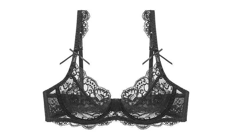 Romantic Atmosphere Lace Minimizer Bra Ultra Thin Sponge Free Wirefree Women Seamless Full Coverage Bust Push Up Set BANERDANNI