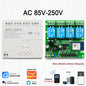 4CH Wifi Relay Smart Wireless Switch Module 4 Channel 7-32V 85-250V 220V 110V 2200W RF433 4 Way Receiver Works with Tuya Alexa