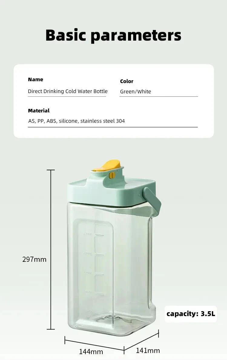 2.3/3.5l Refrigerator Cold Water Bottle With Faucet Large Iced Beverage Dispenser Beverage Juice Dispenser Kitchen Drinkware