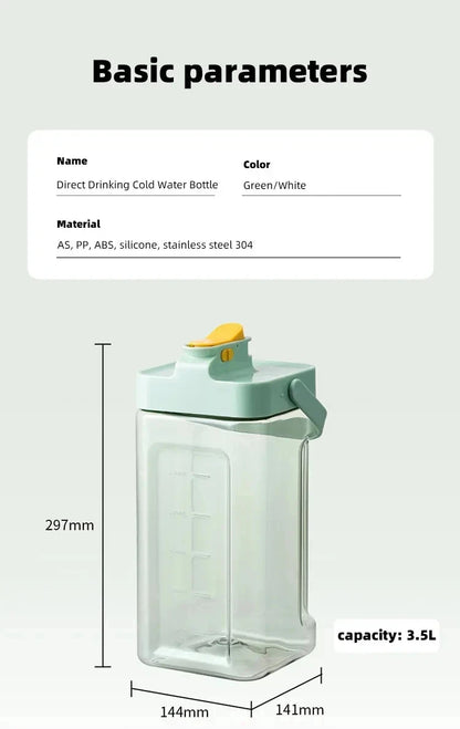 2.3/3.5l Refrigerator Cold Water Bottle With Faucet Large Iced Beverage Dispenser Beverage Juice Dispenser Kitchen Drinkware